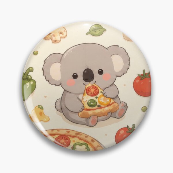 Item preview, Koala Veggie Pizza Pattern | Cute Kawaii Foodie Design designed and sold by Soft Berry Studio.