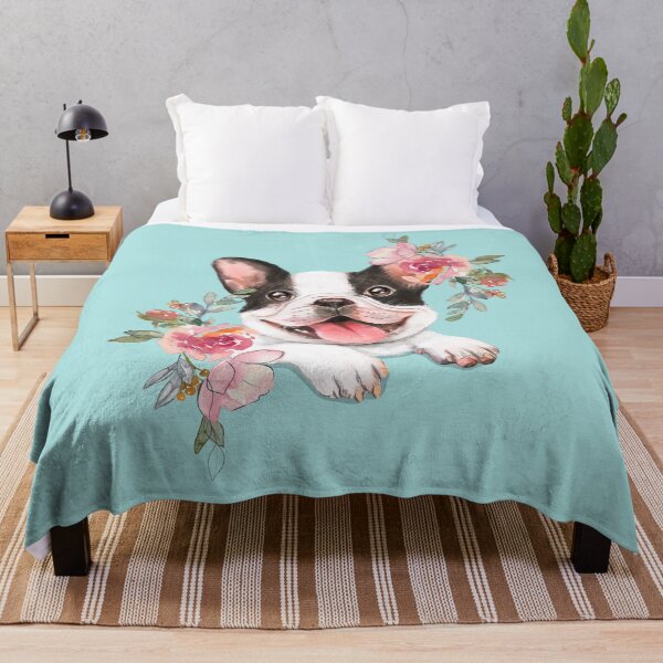 Item preview, Cute French Bulldog Puppy Dog with Flowers designed and sold by adriana-holmes.