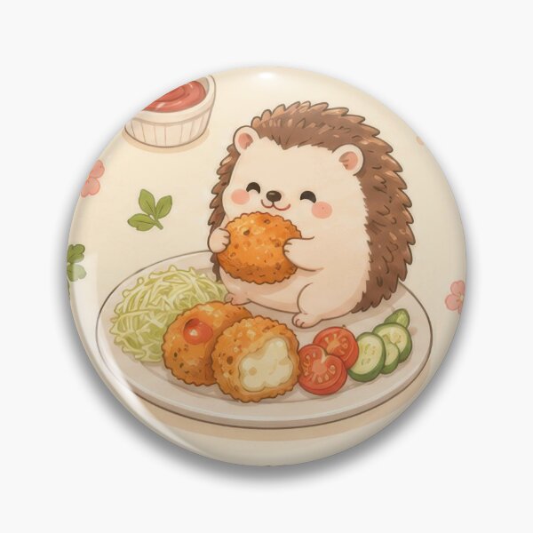 Item preview, Hedgehog Potato Croquette Pattern | Cute Kawaii Foodie Design designed and sold by Soft Berry Studio.