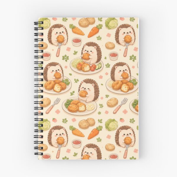 Item preview, Hedgehog Potato Croquette Pattern | Cute Kawaii Foodie Design designed and sold by Soft Berry Studio.