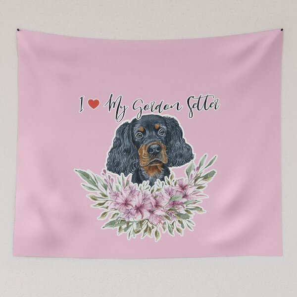 Item preview, I Love My Gordon Setter Cute Gordon Setter Puppy and Flower Wreath designed and sold by adriana-holmes.