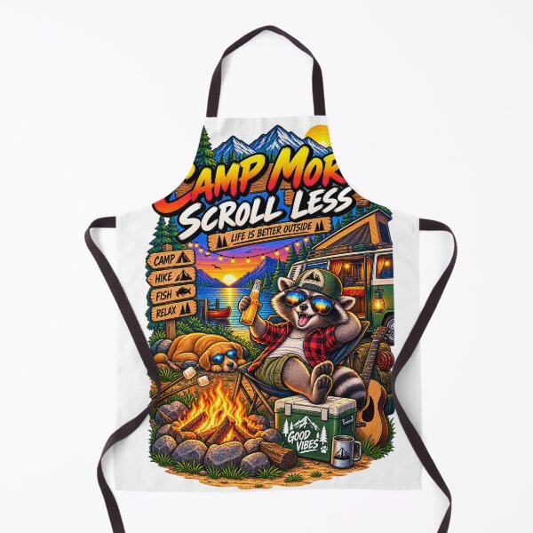 Item preview, Funny Camping Raccoon Shirt – Camp More Scroll Less Outdoor Adventure designed and sold by Molli98.