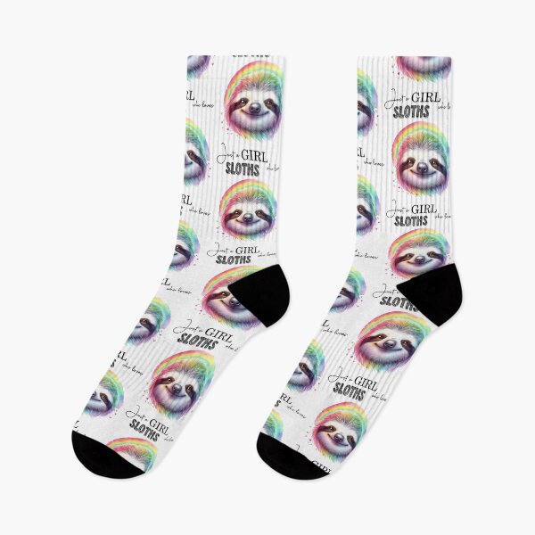 Item preview, Just a Girl who loves Sloths cute Rainbow Sloth Watercolor designed and sold by adriana-holmes.