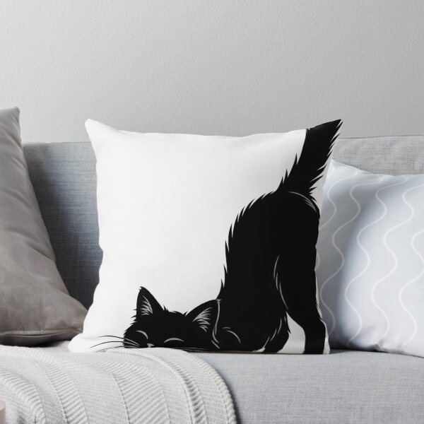 Item preview, Stretching Black Cat Silhouette | Minimalist Cat Pose | Cat Lover Gift designed and sold by Skedart.