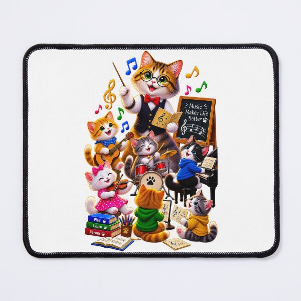 Item preview, Cute Cat Music Teacher – Kittens Learning Music designed and sold by say_li03.