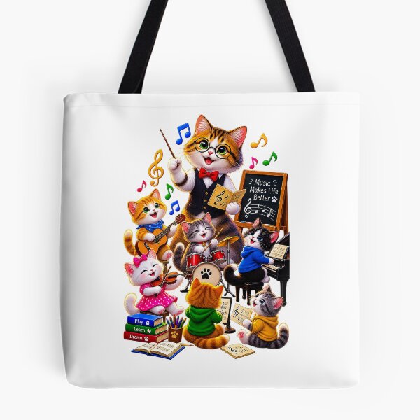 Item preview, Cute Cat Music Teacher – Kittens Learning Music designed and sold by say_li03.