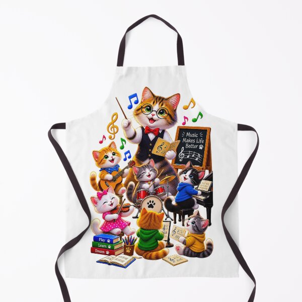 Item preview, Cute Cat Music Teacher – Kittens Learning Music designed and sold by say_li03.