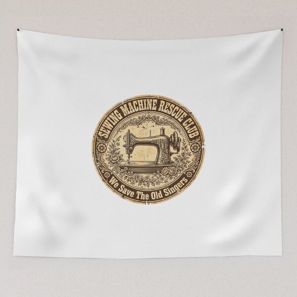Item preview, Sewing Machine Rescue Club We Save The Old Singers Vintage Singer Badge designed and sold by TauqeerArts.