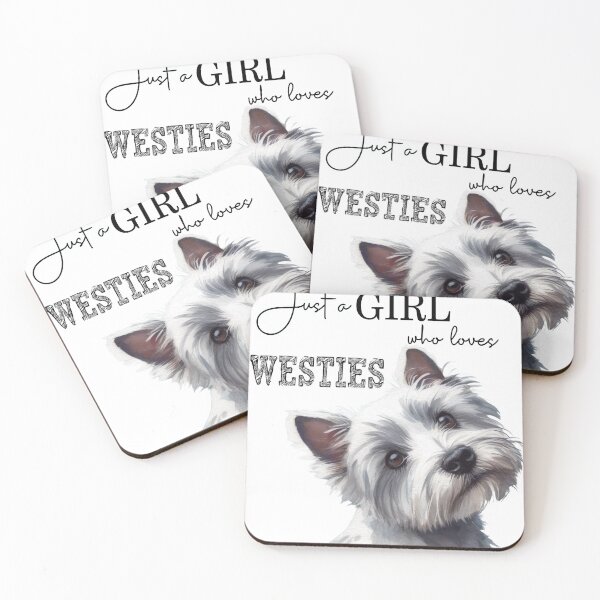 Item preview, Just a Girl who loves Westies Cute Westie face Watercolor art designed and sold by adriana-holmes.