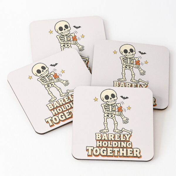 Item preview, Barely Holding Together Skeleton Tape Bandages Funny Halloween T-Shirt designed and sold by  MAD's Recreation Studio.