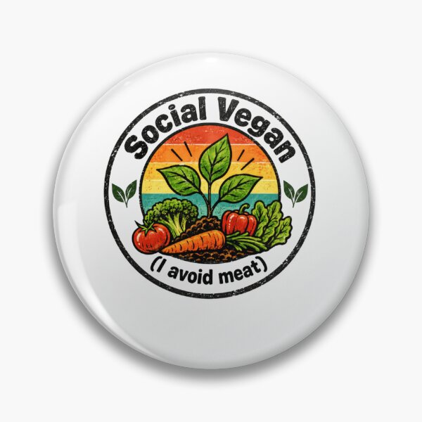 Item preview, Social Vegan (I Avoid Meat) Plant Based Diet Humor designed and sold by JonesFlora2025.