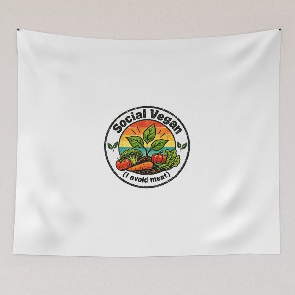 Item preview, Social Vegan (I Avoid Meat) Plant Based Diet Humor designed and sold by JonesFlora2025.