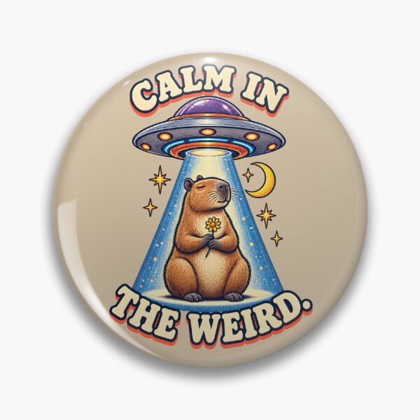Item preview, Calm in the Weird – Capybara UFO Abduction designed and sold by VioVibe.