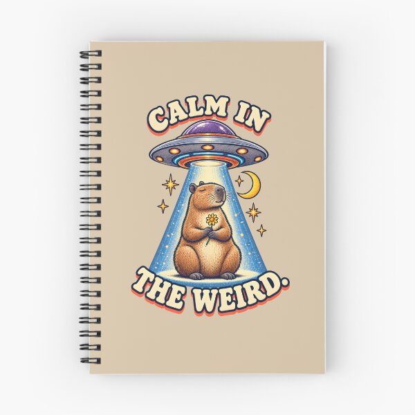 Item preview, Calm in the Weird – Capybara UFO Abduction designed and sold by VioVibe.