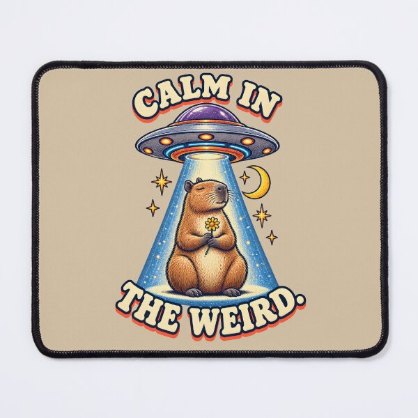 Item preview, Calm in the Weird – Capybara UFO Abduction designed and sold by VioVibe.