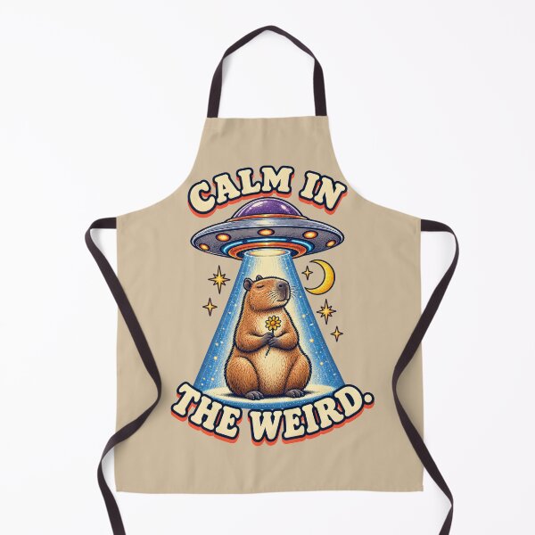 Item preview, Calm in the Weird – Capybara UFO Abduction designed and sold by VioVibe.