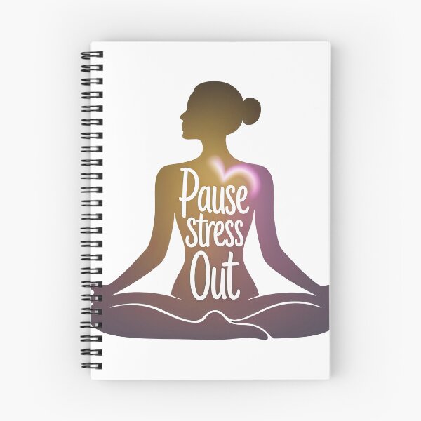 Item preview, Pause Stress Out Glowing Heart Meditating Silhouette designed and sold by 108stillness.