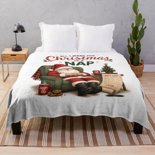 Item preview, All I Want for Christmas Is a Nap | Funny Sleepy Santa designed and sold by MotylekAnia.