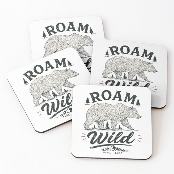 Item preview, Roam Wild Topographic Bear designed and sold by Side Quest Co..