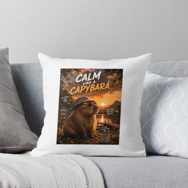 Item preview, Calm Like A Capybara - Chill Sunset Vibe Artwork designed and sold by Ak-art-shop.