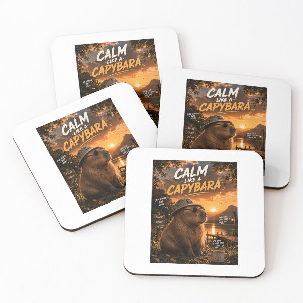 Item preview, Calm Like A Capybara - Chill Sunset Vibe Artwork designed and sold by Ak-art-shop.