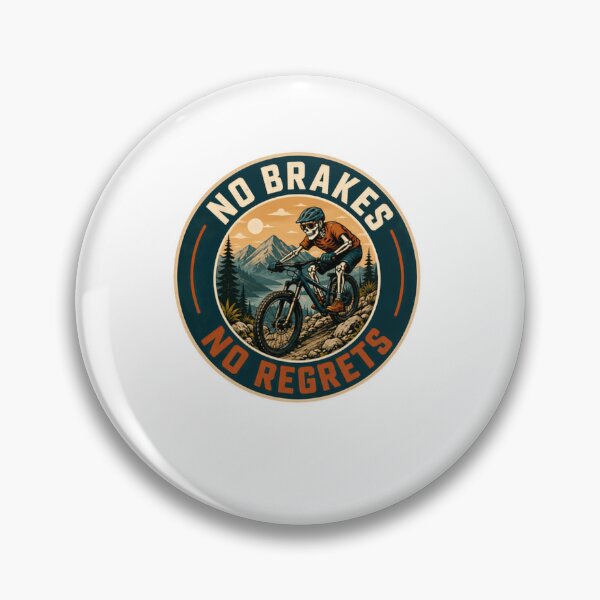 Item preview, No Brakes No Regrets Mountain Biker Cycling Rider designed and sold by JonesFlora2025.