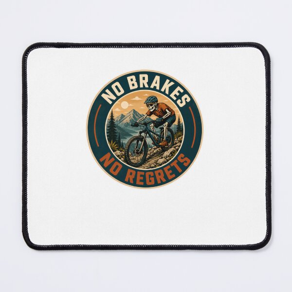 Item preview, No Brakes No Regrets Mountain Biker Cycling Rider designed and sold by JonesFlora2025.