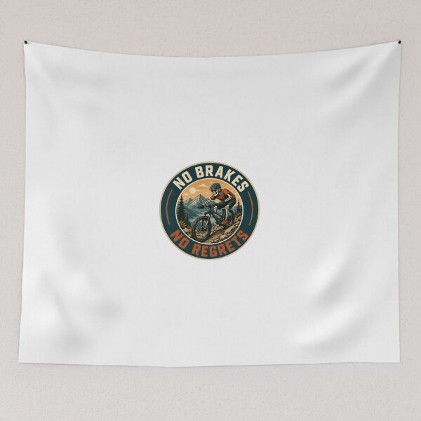 Item preview, No Brakes No Regrets Mountain Biker Cycling Rider designed and sold by JonesFlora2025.