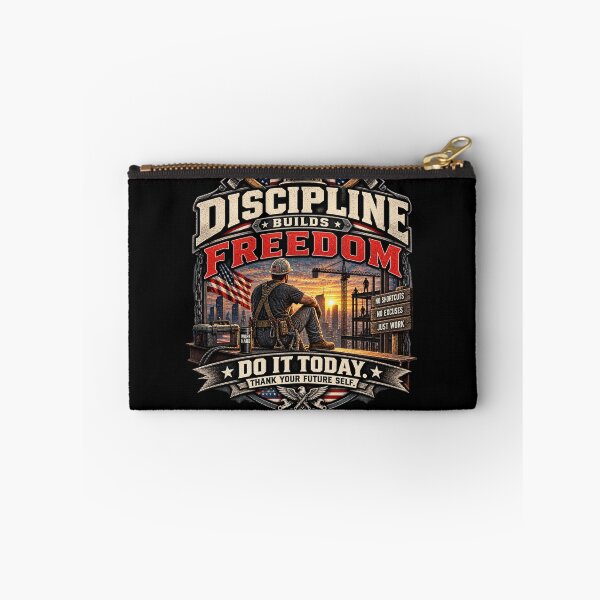 Item preview, Discipline Builds Freedom - Vintage Construction Worker Motivation T-Shirt designed and sold by DomKo10.