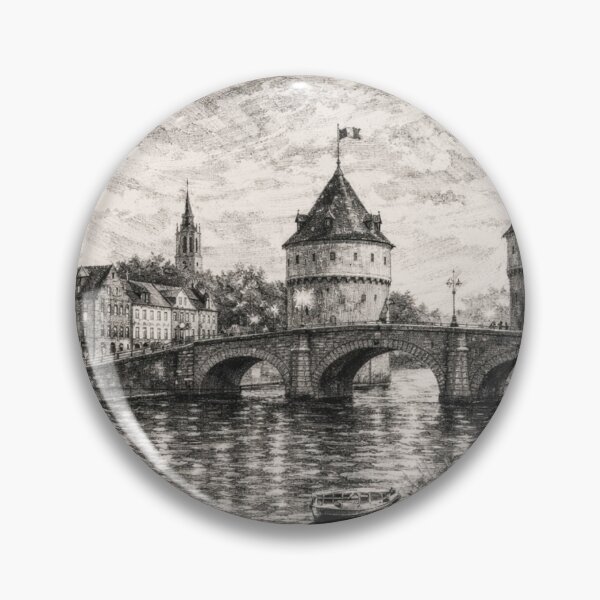 Item preview, A drawing of Kortrijk, Belgium – A Beautiful City in Europe. designed and sold by GalleryKauffeld.