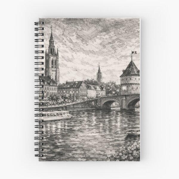 Item preview, A drawing of Kortrijk, Belgium – A Beautiful City in Europe. designed and sold by GalleryKauffeld.