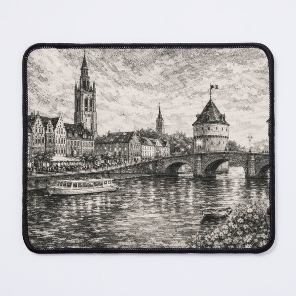 Item preview, A drawing of Kortrijk, Belgium – A Beautiful City in Europe. designed and sold by GalleryKauffeld.