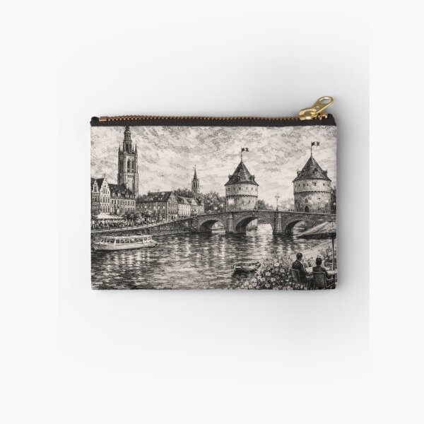 Item preview, A drawing of Kortrijk, Belgium – A Beautiful City in Europe. designed and sold by GalleryKauffeld.