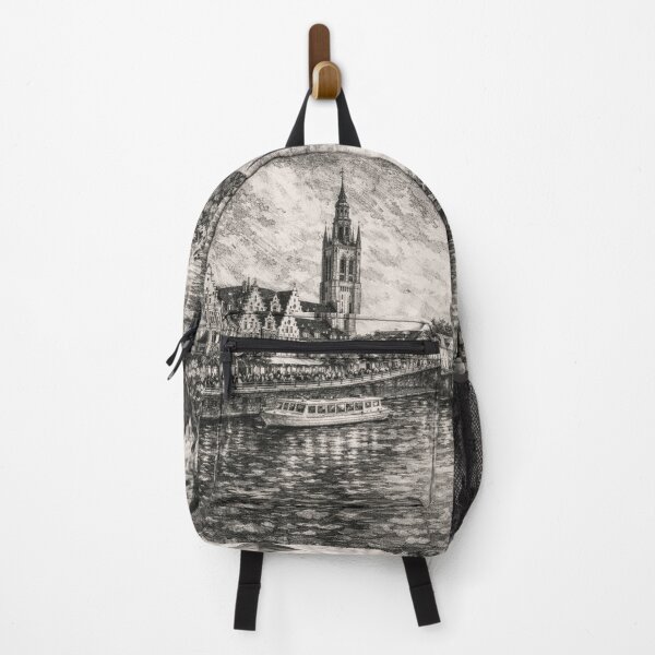 Item preview, A drawing of Kortrijk, Belgium – A Beautiful City in Europe. designed and sold by GalleryKauffeld.