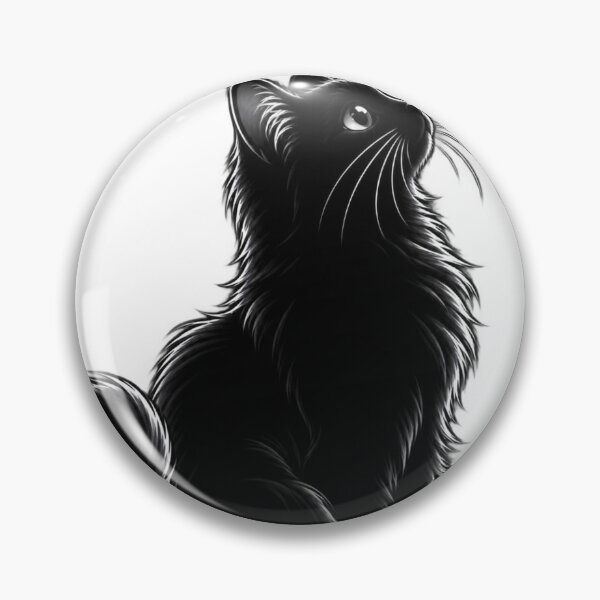 Item preview, Black Cat Watching Butterfly | Black Cat Silhouette Art | Minimalist Cat Lover Gift designed and sold by Skedart.