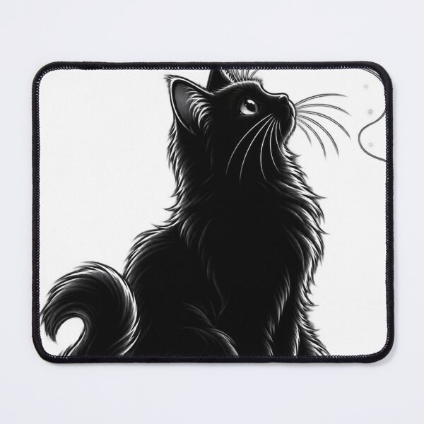 Item preview, Black Cat Watching Butterfly | Black Cat Silhouette Art | Minimalist Cat Lover Gift designed and sold by Skedart.