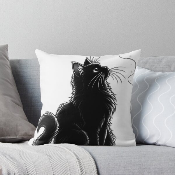 Item preview, Black Cat Watching Butterfly | Black Cat Silhouette Art | Minimalist Cat Lover Gift designed and sold by Skedart.