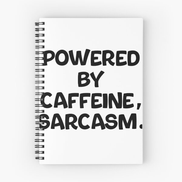 Item preview, Text Typography Powered by caffeine, sarcasm. Coffee Dependency Humor designed and sold by TypeboldStudio.