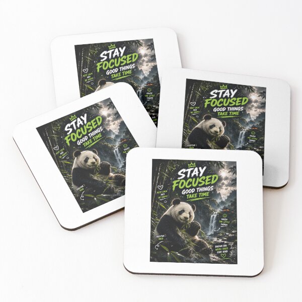 Item preview, Stay Focused Good Things Take Time - Panda Nature Artwork designed and sold by Ak-art-shop.