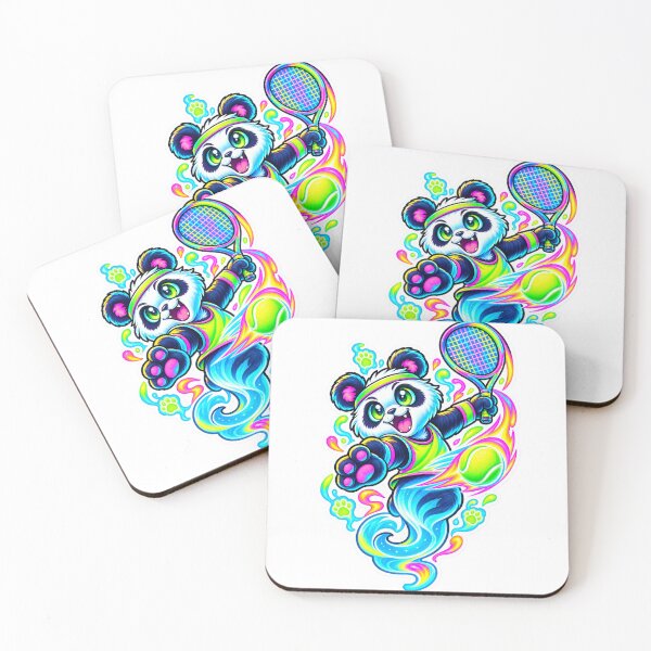 Item preview, Neon Ghost Panda Tennis Smash designed and sold by Rhubarb Bridge Merch.