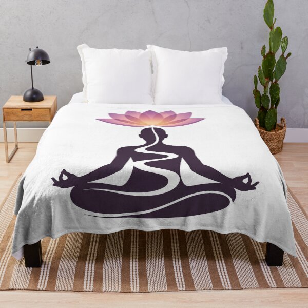 Item preview, Lotus Overhead Flow Ing White Line Meditating for Stress Relief designed and sold by 108stillness.