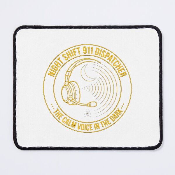 Item preview, Night Shift 911 Dispatcher The Calm Voice In The Dark Thin Gold Line Badge designed and sold by TauqeerArts.