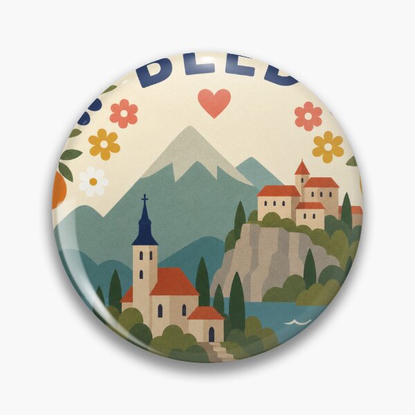 Item preview, Bled Slovenia Travel Souvenir Modern Folk Art designed and sold by VisualArtsOasis.