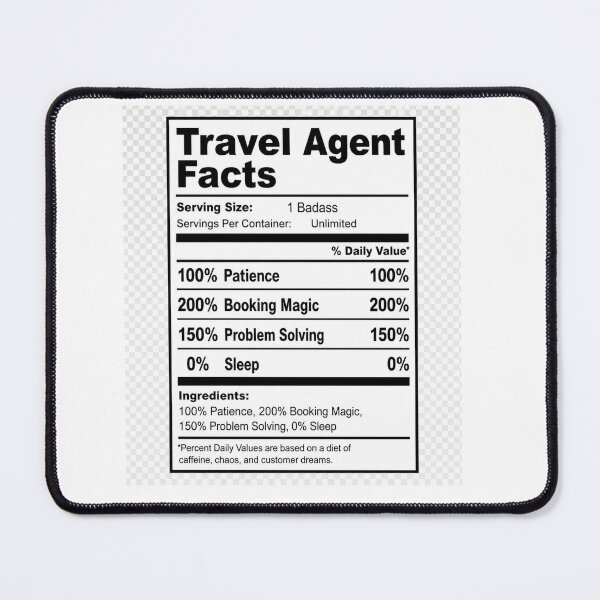 Item preview, Travel Agent Nutrition Facts Label Funny Profession designed and sold by Uniqueauraaprints.