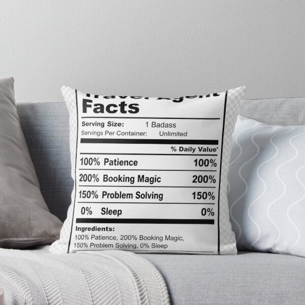 Item preview, Travel Agent Nutrition Facts Label Funny Profession designed and sold by Uniqueauraaprints.