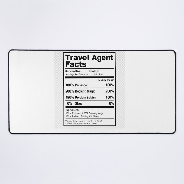 Item preview, Travel Agent Nutrition Facts Label Funny Profession designed and sold by Uniqueauraaprints.