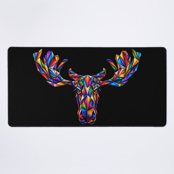 Item preview, Colorful Geometric Moose | For Neon Wildlife Art Lovers designed and sold by Geometric Art..