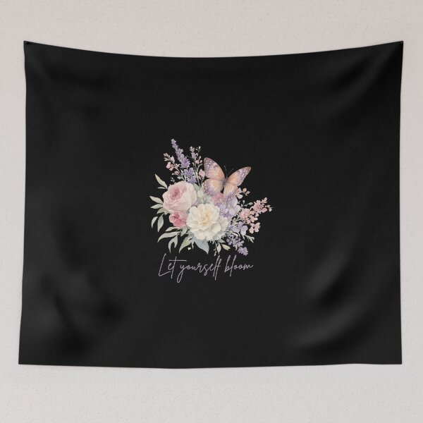 Item preview, Let Yourself Bloom Floral Butterfly Aesthetic | Inspirational Flower Quote designed and sold by BLOOMVELLE.