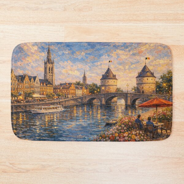 Item preview, A painting of Kortrijk, Belgium – A Beautiful City in Europe. designed and sold by GalleryKauffeld.