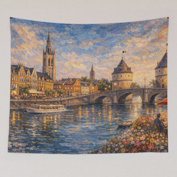 Item preview, A painting of Kortrijk, Belgium – A Beautiful City in Europe. designed and sold by GalleryKauffeld.